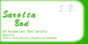 sarolta bod business card